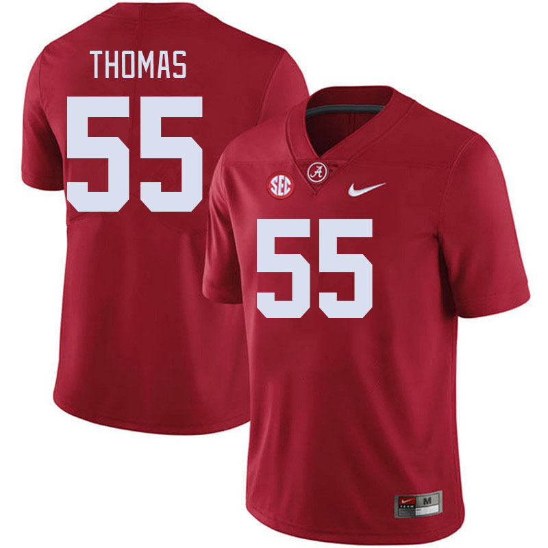 #55 Derrick Thomas Alabama Crimson Tide Jerseys Football Stitched-Crimson